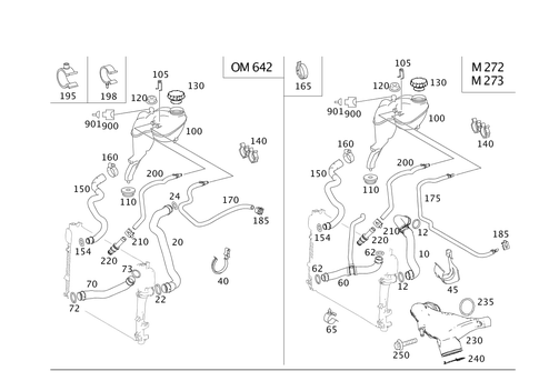 Expansion Tank, Mounting and Hoses for 2012 Mercedes-Benz S400 #0
