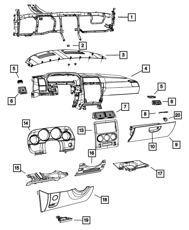 4662056AA - Interior Trim: Instrument Panel Closeout Panel for Mopar Image image