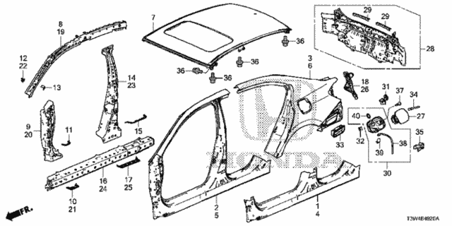 Outer Panel - Rear Panel for 2014 Honda Accord #0