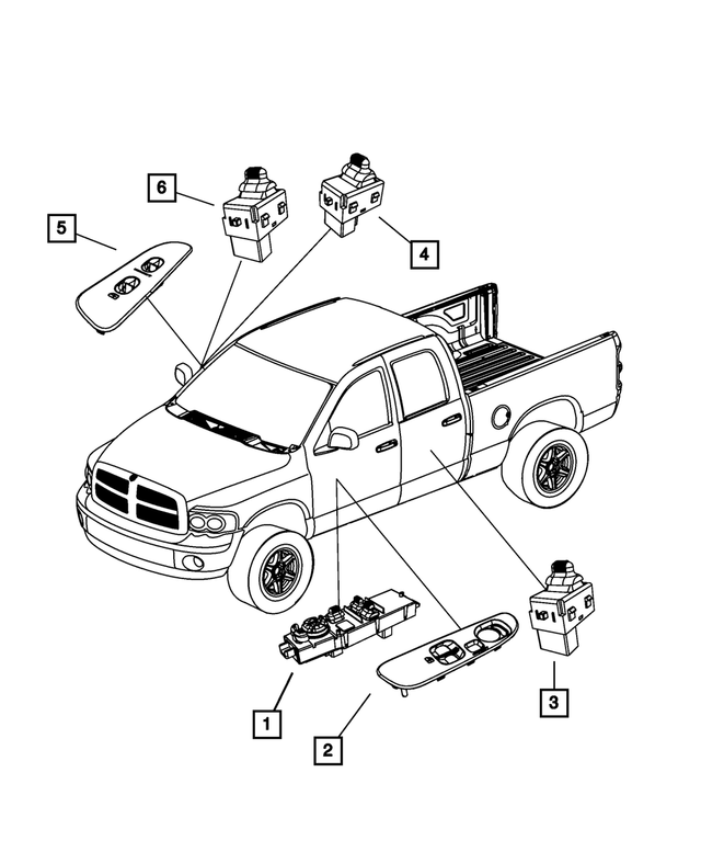 56049804AC - Electrical: Window And Door Lock Switch for Mopar Image image