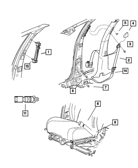Seat Belts-Front and Rear for 2004 Dodge Neon #0