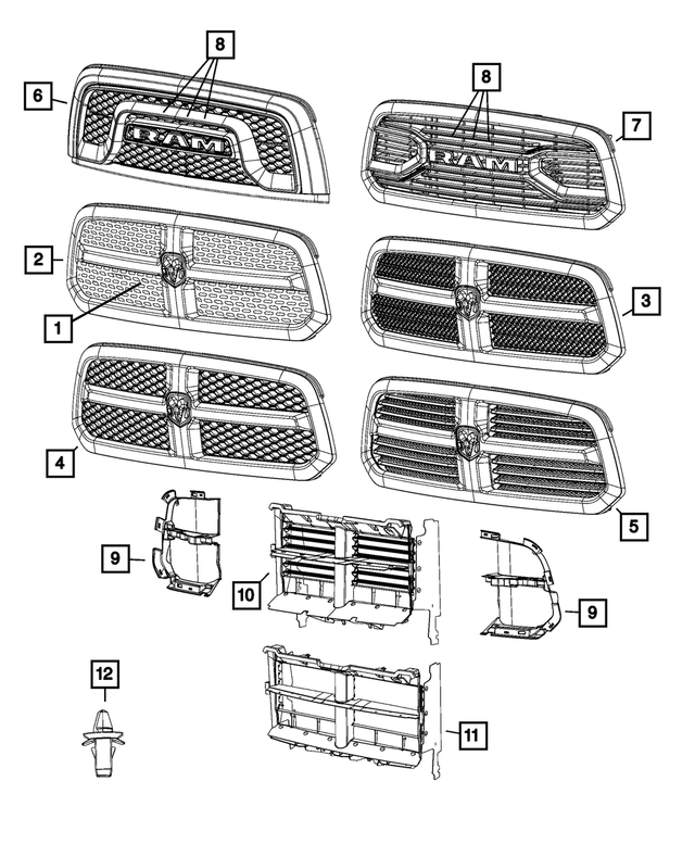 « 68297699AB –  : Obturateur Actif Calandre pour Mopar Image »