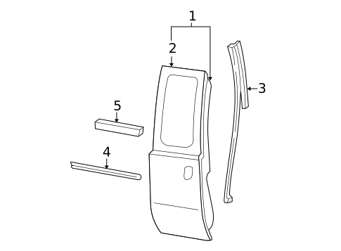 Exterior Trim - Rear Door for 2009 Ford F-250 Super Duty #1