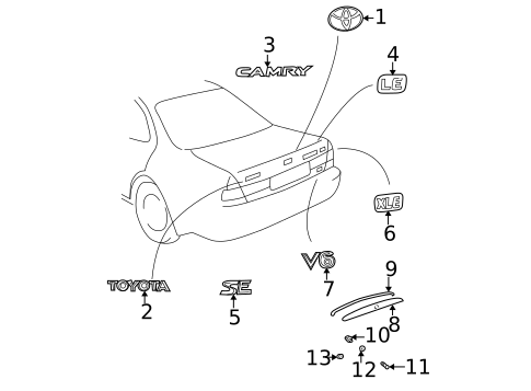 Exterior Trim - Trunk for 2002 Toyota Camry #0