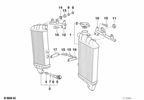 Engine Radiator with Mounting Hardware for 2001 BMW-Motorrad K 1200 RS #0