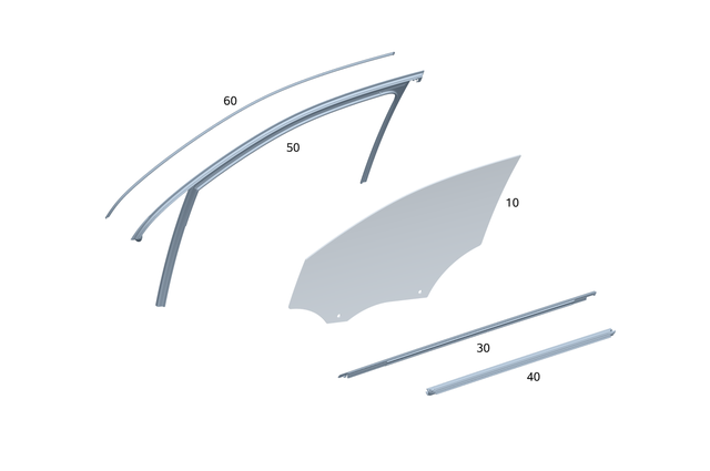 2477251101 - Front Door: Side Window Pane for Mercedes-Benz: GLA250, GLA35 AMG, GLA45 AMG Image image