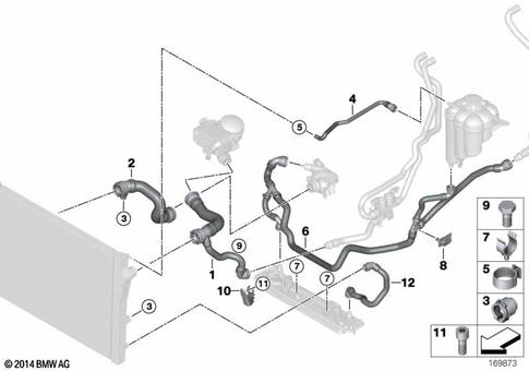 Cooling System Coolant Hoses for 2017 BMW X5 35i #0