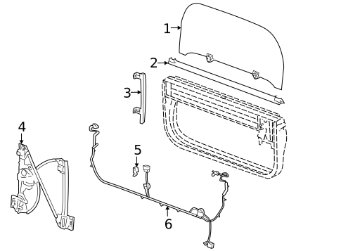 Glass & Hardware for 2004 GMC Envoy XUV #0