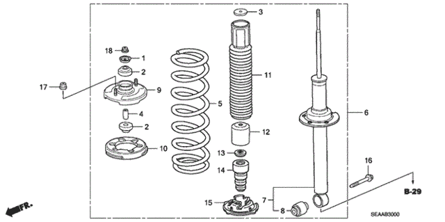 Rear Shock Absorber for 2008 Acura TSX #0
