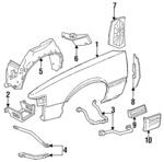 22538824 - Body: Fender for Pontiac: Grand Am Image image