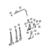 68307027AA - Body Sheet Metal Except Doors: B-pillar Trough, Left for Mopar Image