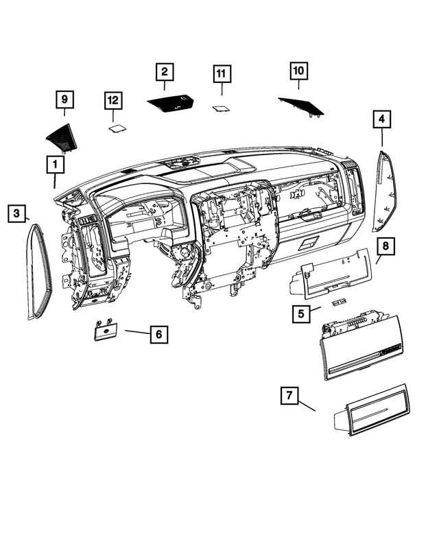 5MY12LT5AA - Interior Trim: Base Panel Instrument Panel for Mopar Image