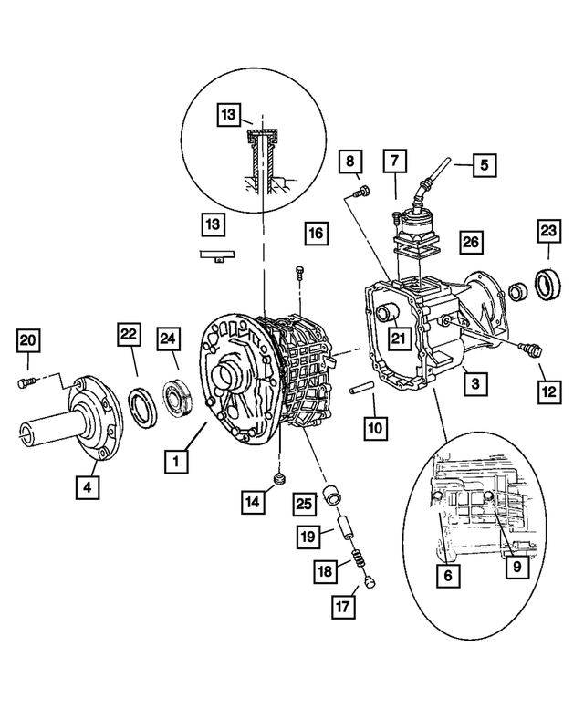 5096102AA - Manual Transmission 5 Speed: Transmission Case for Mopar Image