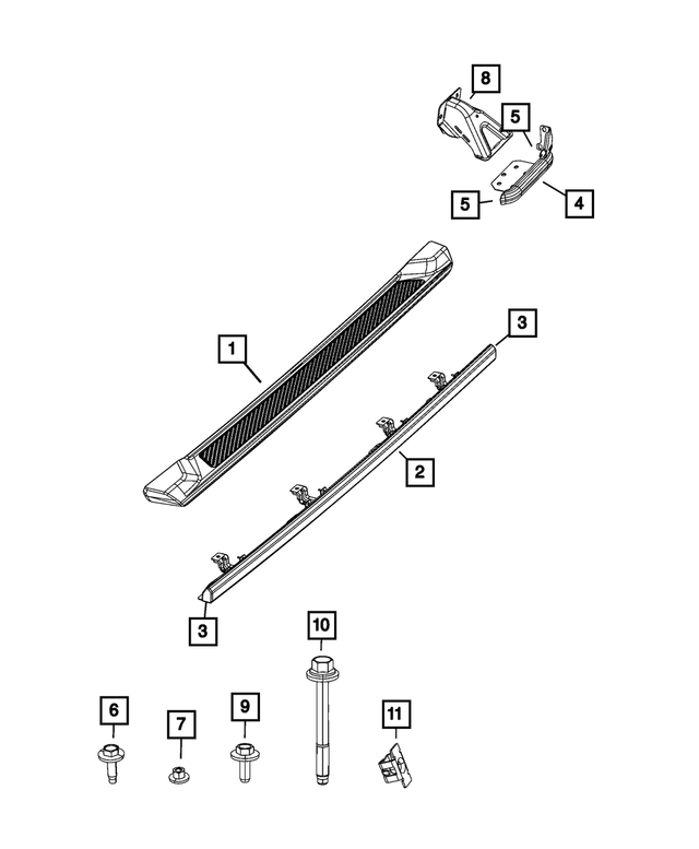 68425835AA - Exterior Ornamentation: Sill End Cap, Left Rear for Mopar Image image