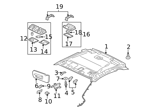 Interior Trim - Roof for 2006 Mitsubishi Eclipse #1