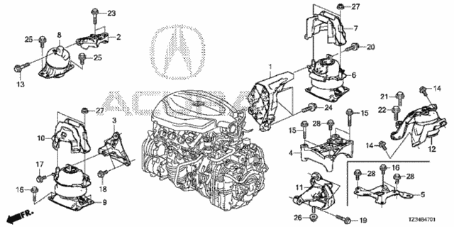 Engine Mounts (2) for 2015 Acura TLX #0