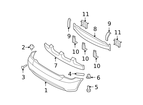 Bumper & Components - Rear for 2011 Hyundai Accent #0