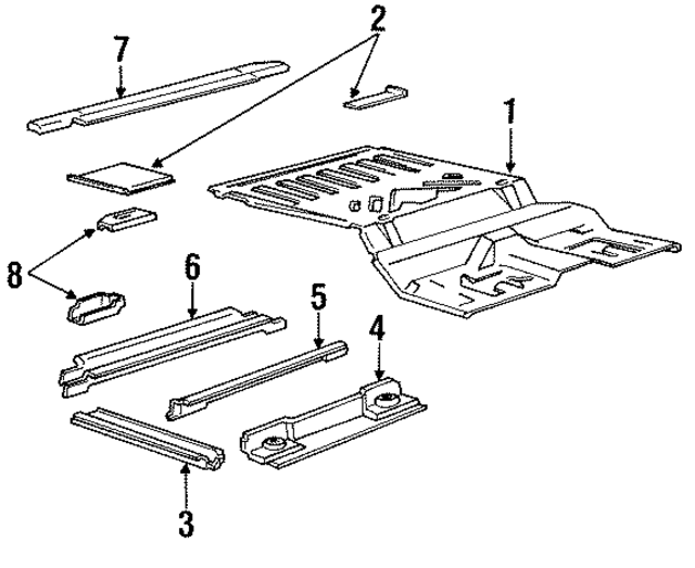 F1TZ9811215A - Body: Rear Floor Pan for Ford Image