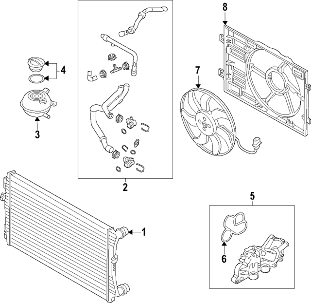 5Q0121205AR - : Fan Shroud for Volkswagen Image