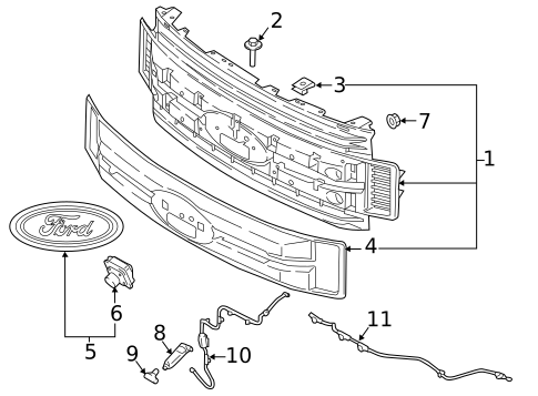 Grille & Components for 2017 Ford F-250 Super Duty #2