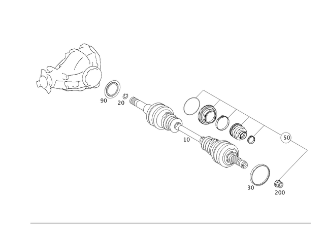 2053502709 - Rear Axle: Drive Shaft for Mercedes-Benz Image image