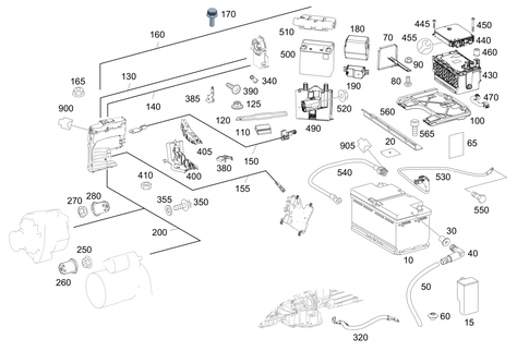 Battery, Starter/Alternator Cable for 1994 Mercedes-Benz S600 #0