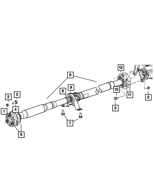 68052351AA - Rear Wheel Drive; Differential and Drive Line: Driveshaft Coupling Pkg for Mopar Image