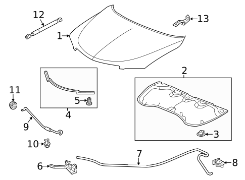 Hood & Components for 2017 Acura RDX #0