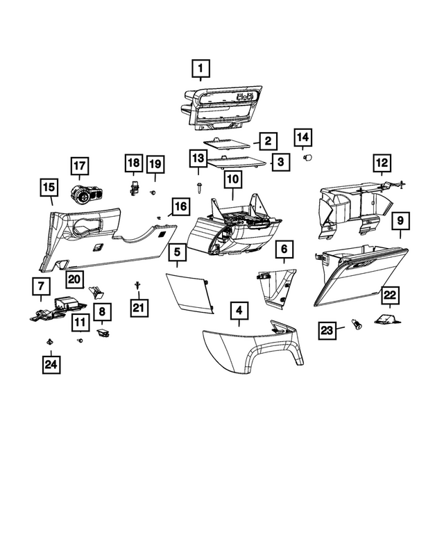 7ZH71DX9AA - Interior Trim: Media Center Bin for Mopar Image image