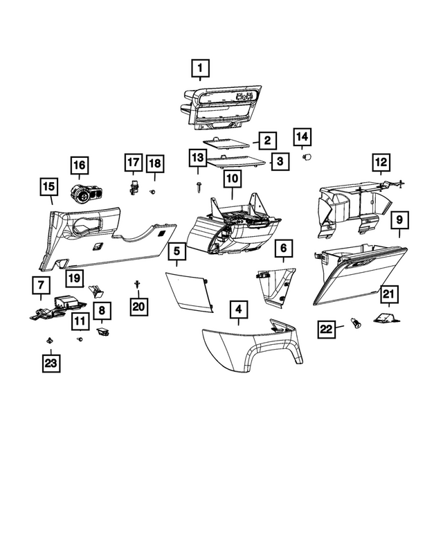 7ZH71DX9AA - Interior Trim: Media Center Bin for Mopar Image image