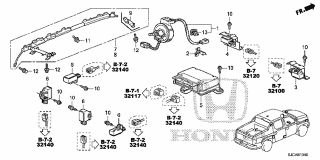 SRS Unit for 2014 Honda Ridgeline #0