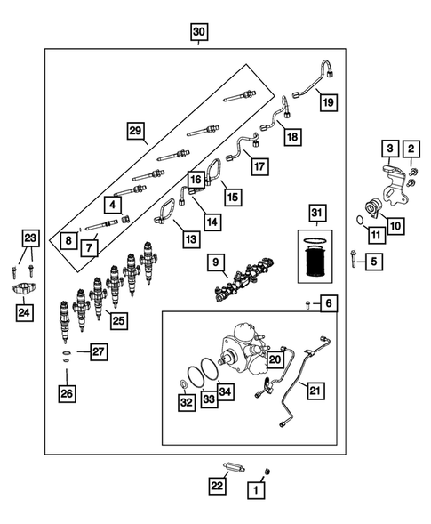 Fuel Rail and Injectors for 2020 Ram 3500 #0