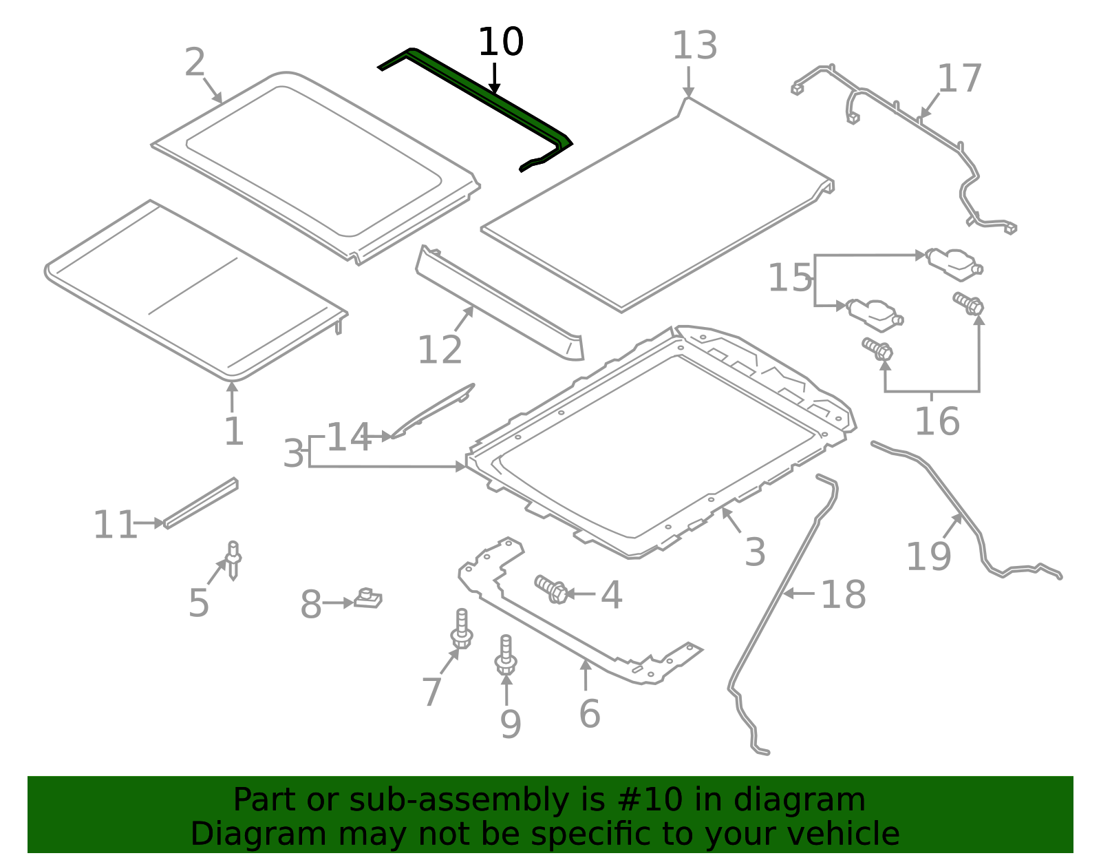 FL3Z-1654022-B - Sunroof Drip Rail 2015-2022 Ford | Ford Parts Direct