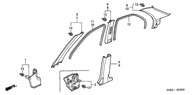 Pillar Garnish for 2005 Honda Civic #0
