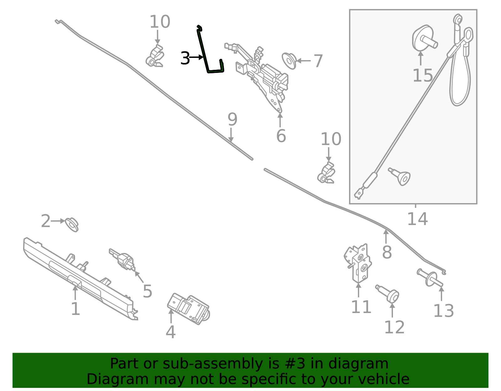 2021-2026 Ford Tailgate Latch Rod ml3z9922152a | TascaParts.com
