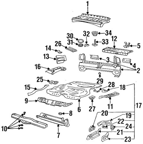 Rear Body for 1994 Volkswagen Jetta #0