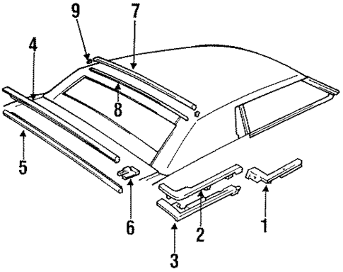 Exterior Trim - Convertible Top for 1991 Ford Mustang #0