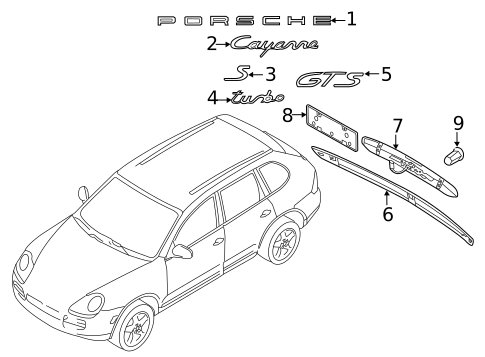 Exterior Trim - Lift Gate for 2017 Porsche Cayenne #1