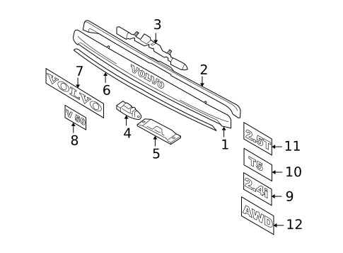 Exterior Trim - Lift Gate for 2010 Volvo V50 #0