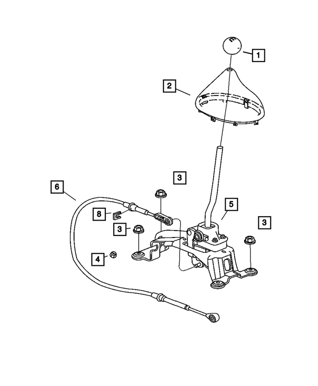 WB57XZAAA - Getrag Manual Transaxle 5 Speed: Gearshift Knob for Mopar Image