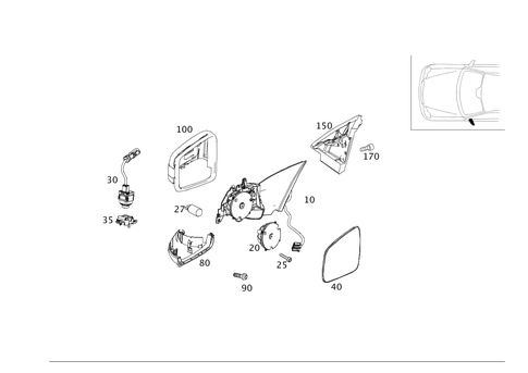 Outside Mirror, Left for 2013 Mercedes-Benz GLK350 #0