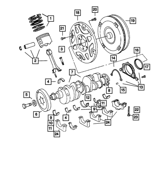 Crankshaft, Pistons and Torque Converter for 2007 Dodge Charger #0