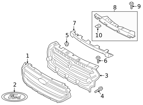Grille for 2019 Ford Escape #0
