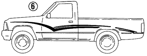Stripe Tape for 1991 Toyota Pickup #5