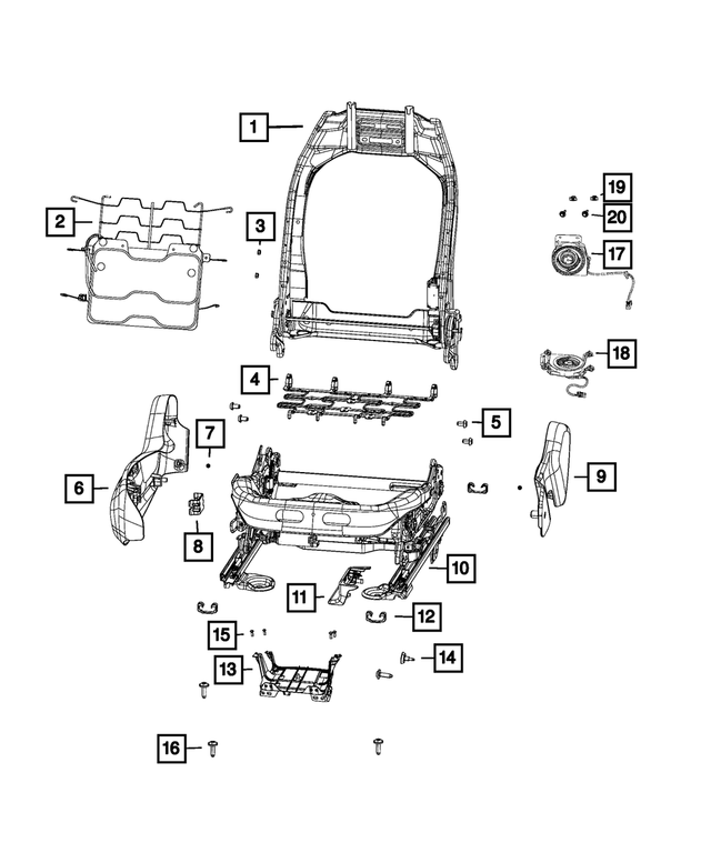 68248242AC - Interior Trim: Front Seat Back Frame for Mopar Image