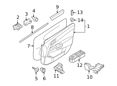 Interior Trim - Front Door for 2008 Saturn Astra #1