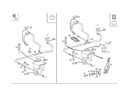 Pane Washer, Headlamp Wiper/Washer for 1999 Mercedes-Benz CLK430 #0