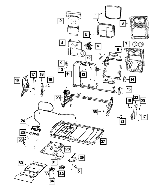 5ZK37TX7AD - Interior Trim: Center Console Storage Lid, Lower for Mopar Image image