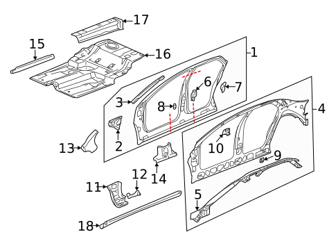 Center Pillar & Rocker for 2002 Cadillac Seville #0
