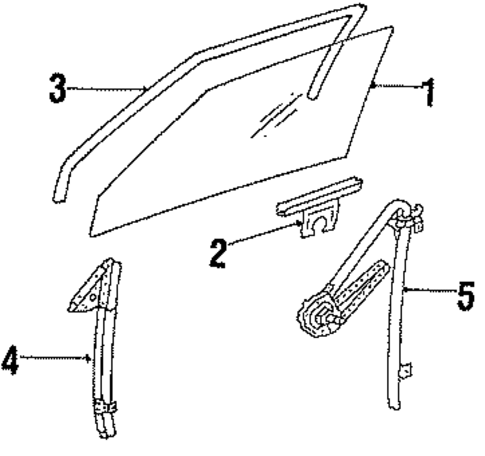Glass - Front Door for 1987 Buick Century #0